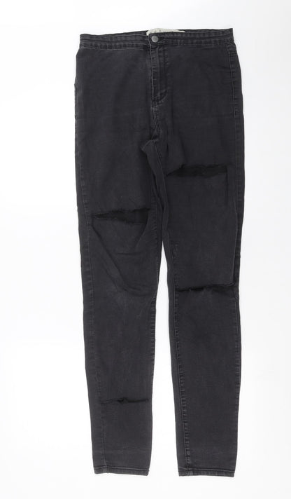 Primark Womens Grey  Denim Skinny Jeans Size 12 L32 in