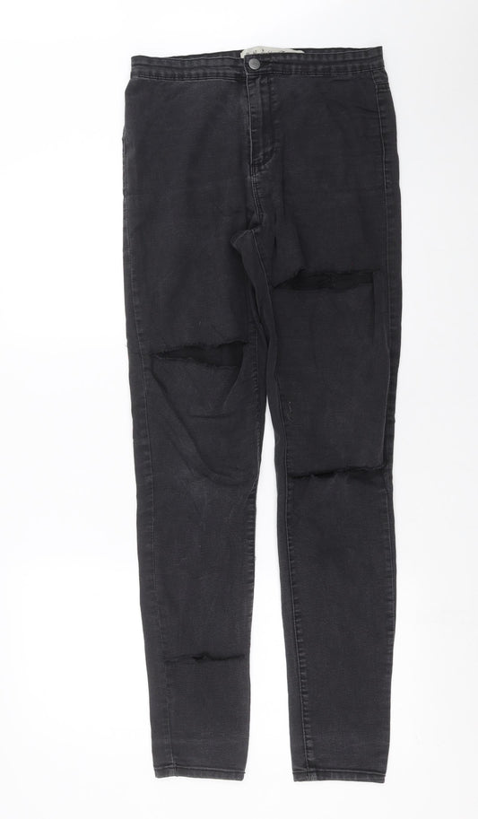 Primark Womens Grey  Denim Skinny Jeans Size 12 L32 in