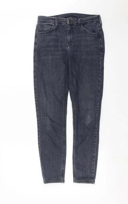 Topshop Womens Grey  Denim Skinny Jeans Size 28 in L26 in