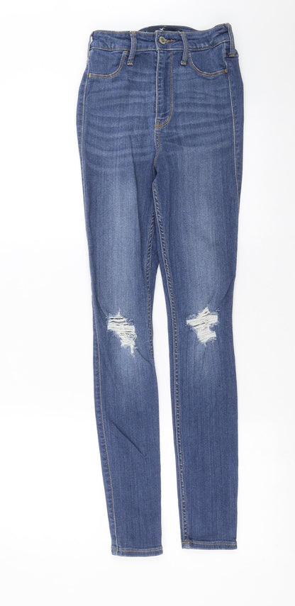 Hollister Womens Blue  Denim Skinny Jeans Size 25 in L28 in