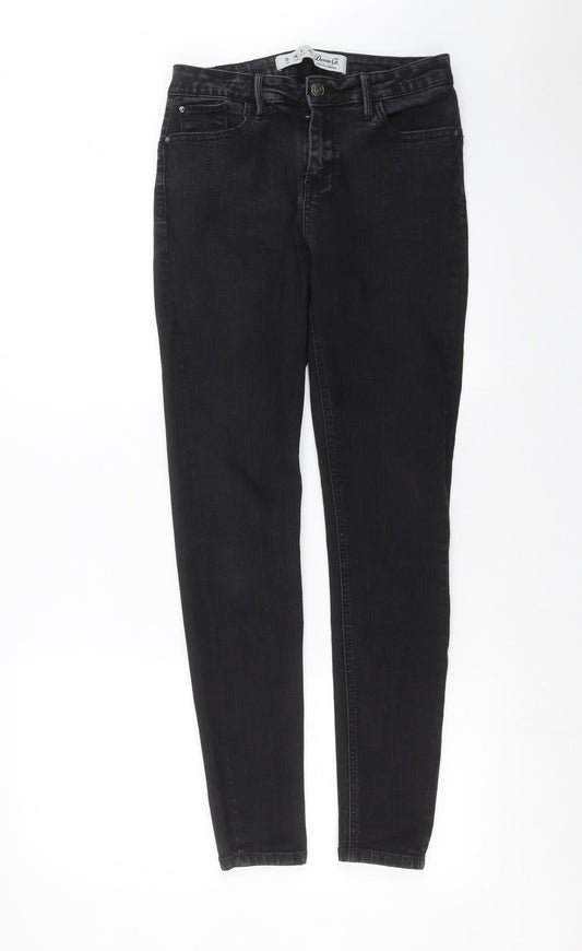 Primark Womens Black  Denim Skinny Jeans Size 10 L29 in