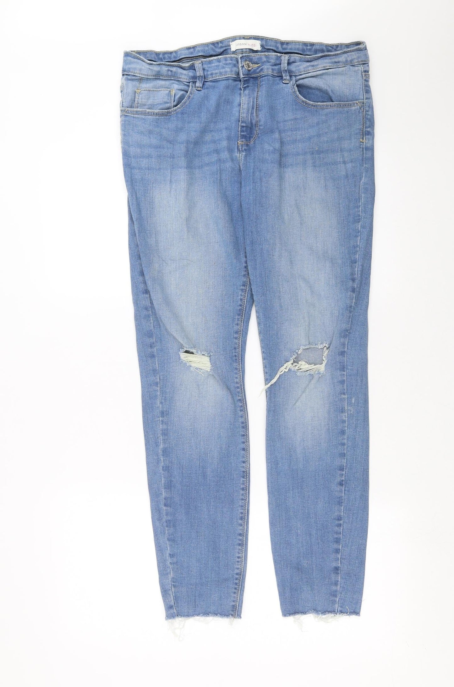 URBAN BLISS Womens Blue  Denim Skinny Jeans Size 14 L28 in