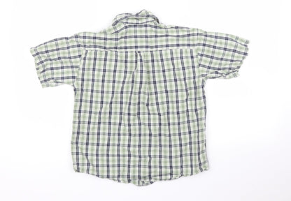 Gap Boys Green Plaid  Basic Button-Up Size S