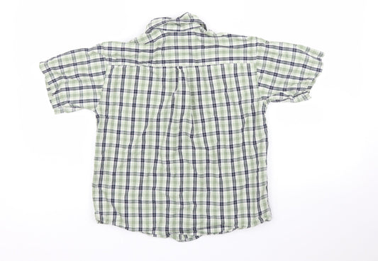 Gap Boys Green Plaid  Basic Button-Up Size S