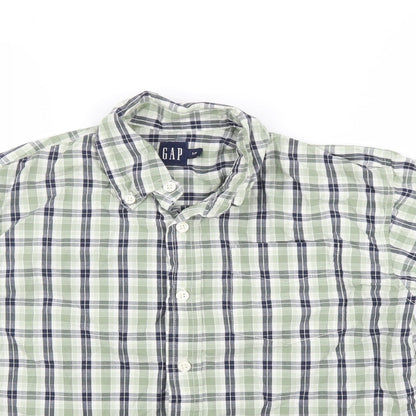 Gap Boys Green Plaid  Basic Button-Up Size S