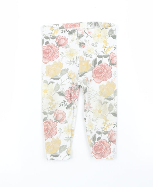 TU Girls White Floral  Chemise Pyjama Set Size 9-12 Months