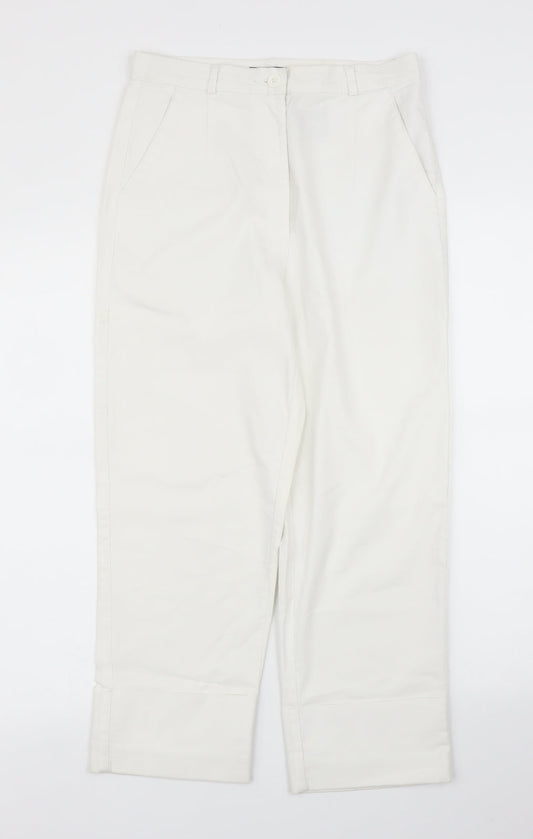 Sound No 1 Womens White  Rayon Capri Trousers Size 8 L22 in