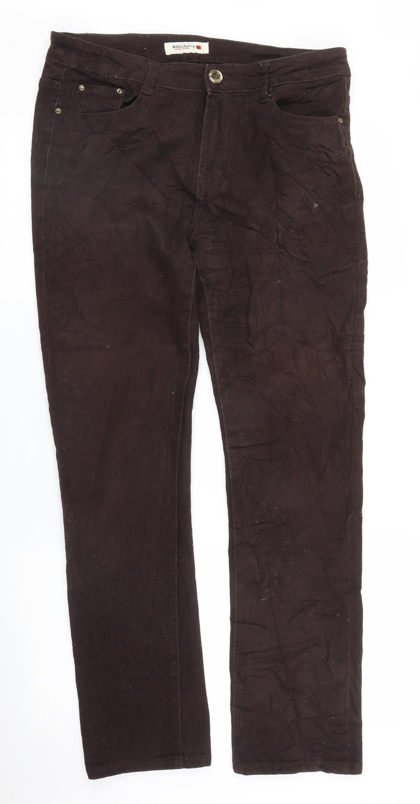 Miss Cherry Womens Brown   Bootcut Jeans Size 34 in L28 in