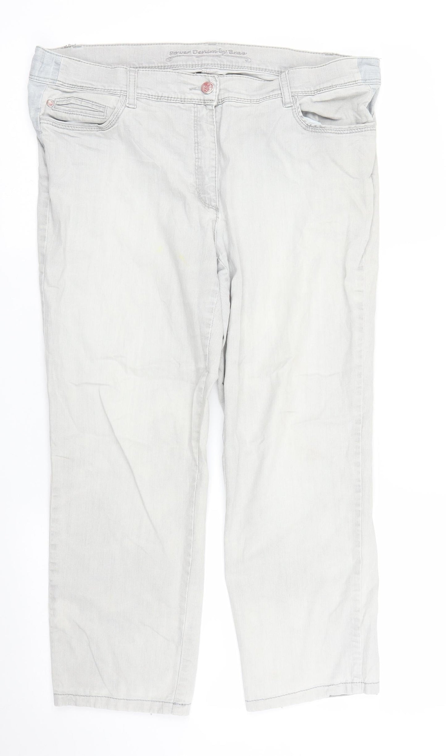 Power Denim Womens Grey  Denim Cropped Jeans Size 14 L23 in