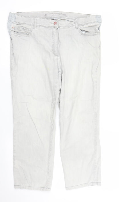 Power Denim Womens Grey  Denim Cropped Jeans Size 14 L23 in