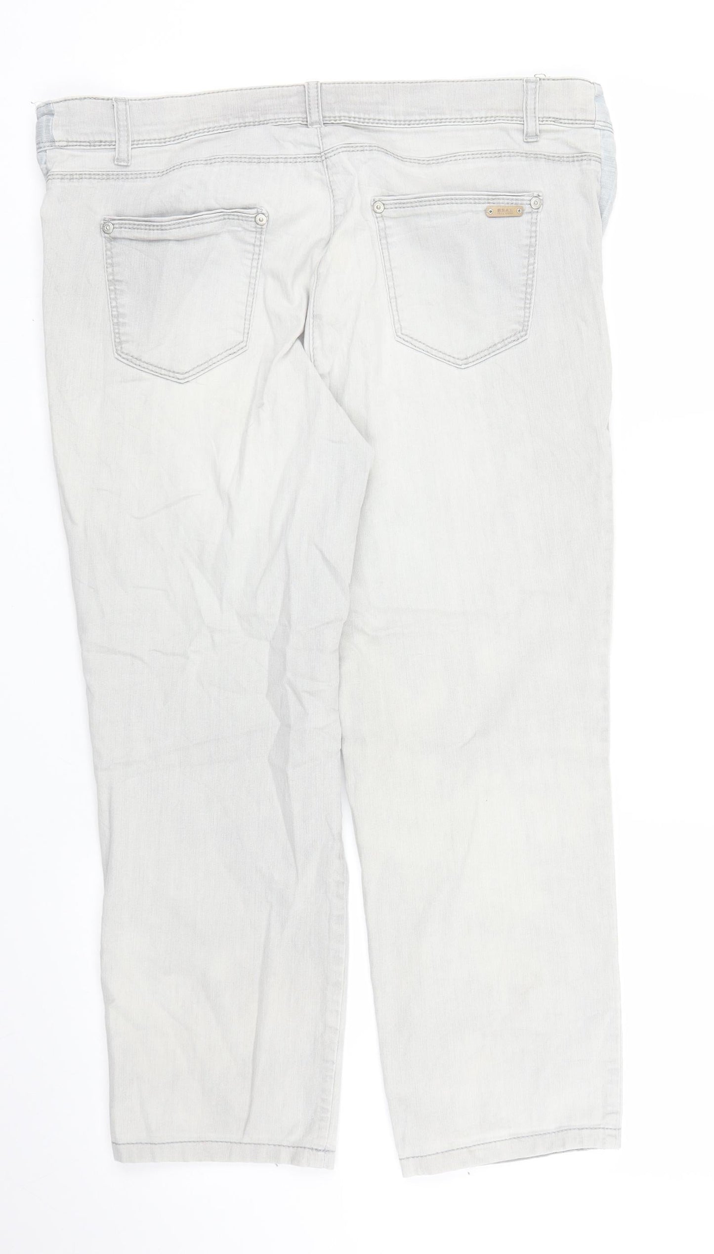Power Denim Womens Grey  Denim Cropped Jeans Size 14 L23 in