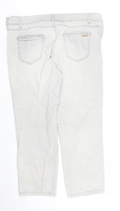 Power Denim Womens Grey  Denim Cropped Jeans Size 14 L23 in