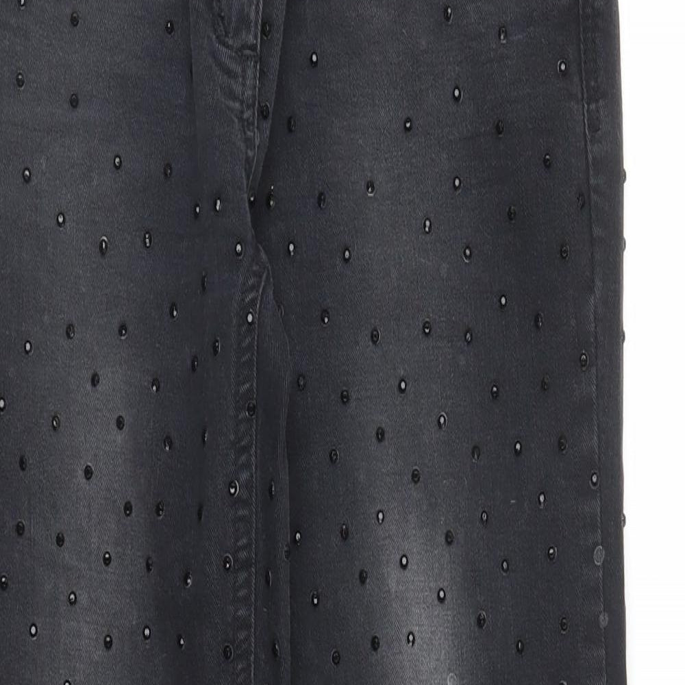 River Island Womens Black  Denim Tapered Jeans Size 10 L25 in