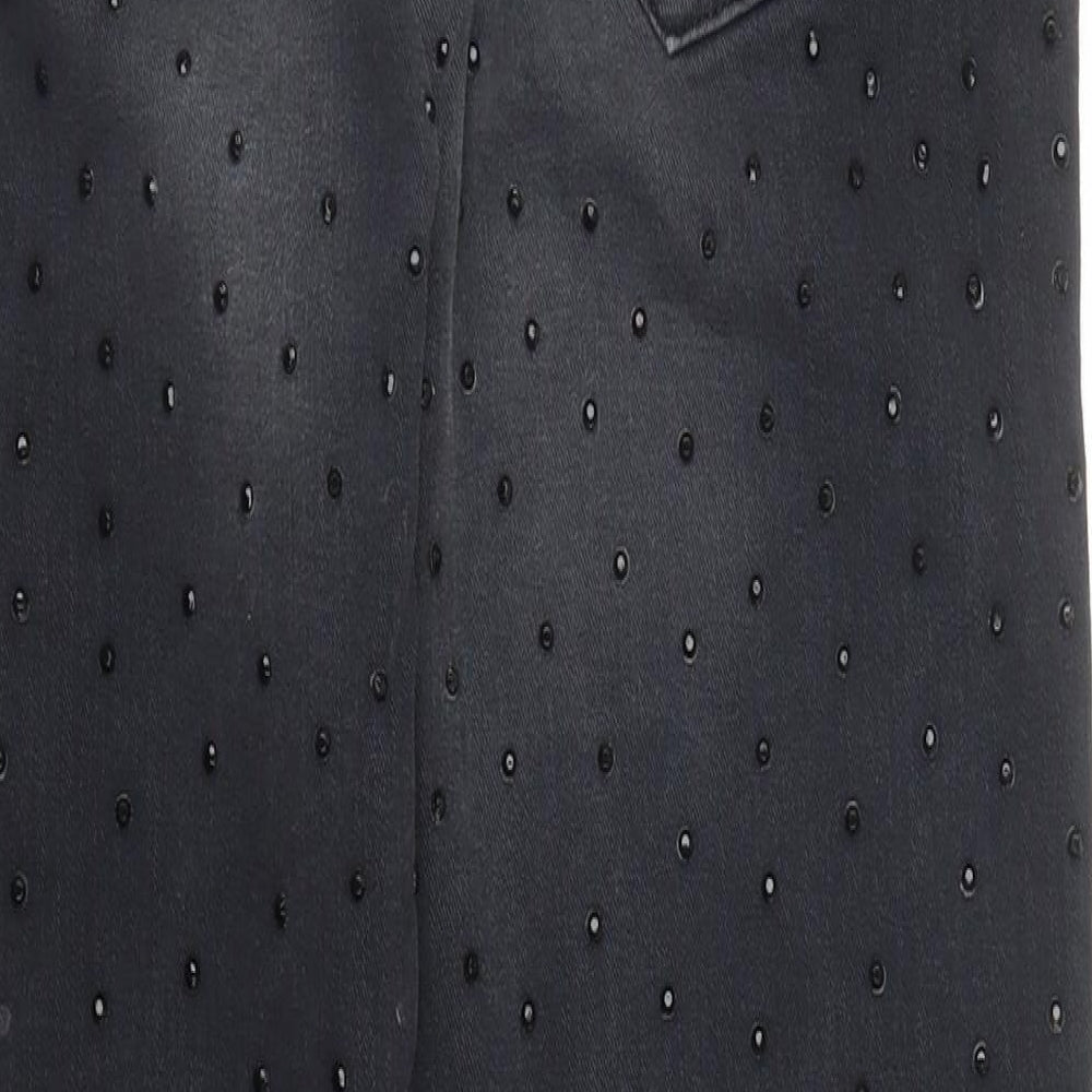 River Island Womens Black  Denim Tapered Jeans Size 10 L25 in