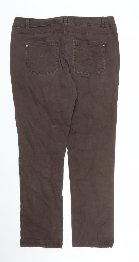 Womens UK Size 14 BHS Regular Fit Carpenter Brown Trousers
