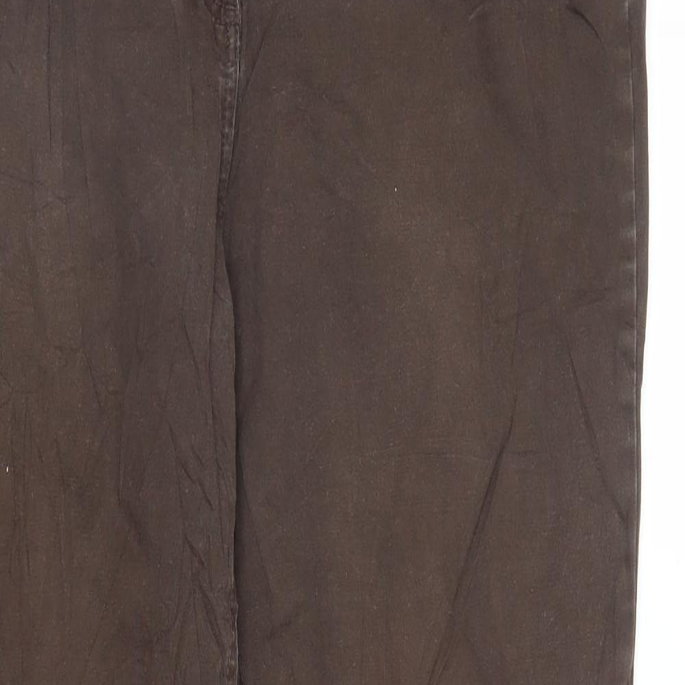 Womens UK Size 14 BHS Regular Fit Carpenter Brown Trousers