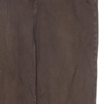 Womens UK Size 14 BHS Regular Fit Carpenter Brown Trousers