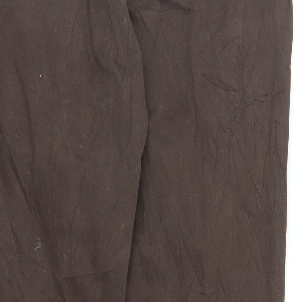 Womens UK Size 14 BHS Regular Fit Carpenter Brown Trousers