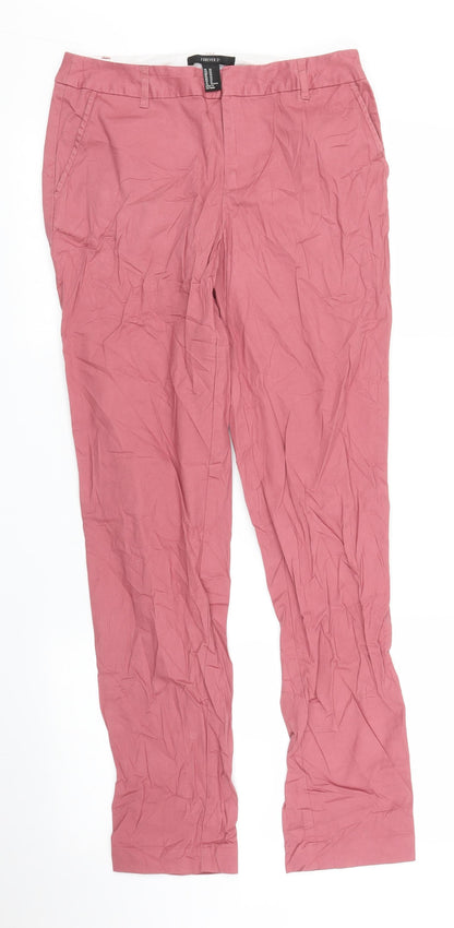 FOREVER 21 Womens Pink   Chino Trousers Size 24 in L28 in