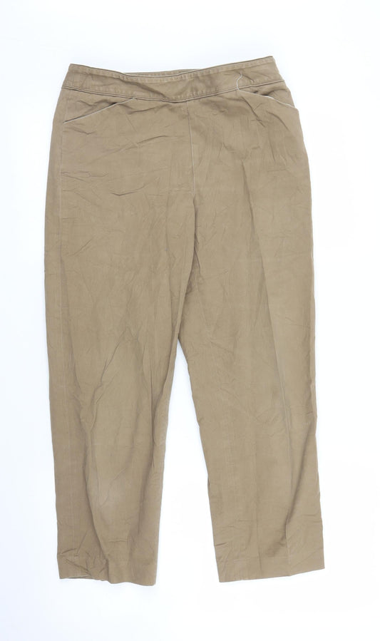 Womens UK Size 4 Talbots Regular Fit Capri Brown Trousers