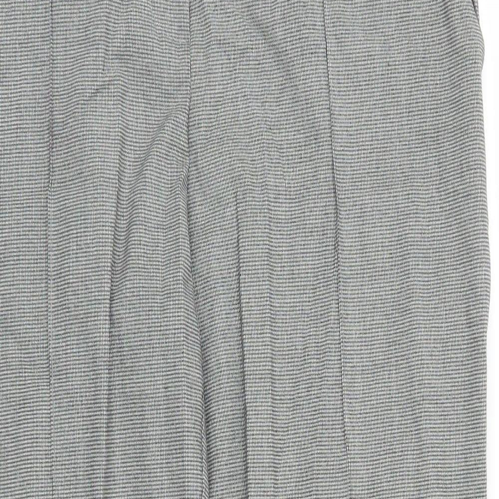 Miss Selfridge Womens Grey Houndstooth  Pedal Pusher Trousers Size 12 L24 in