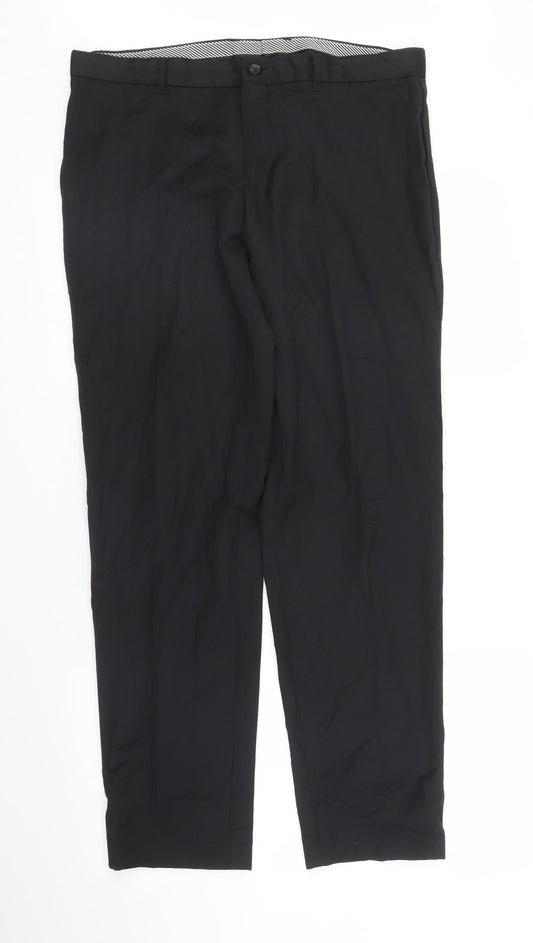 Mens UK Size 34 in C&A Regular Fit  Black Trousers