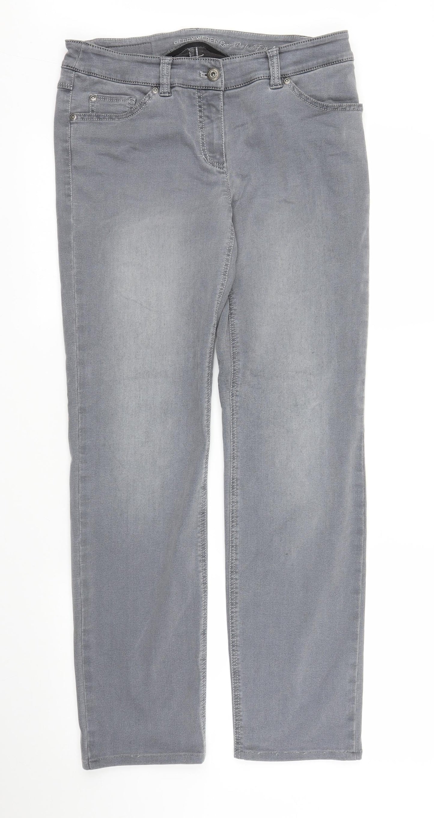 Gerry Weber Womens Grey  Denim Straight Jeans Size M L26 in