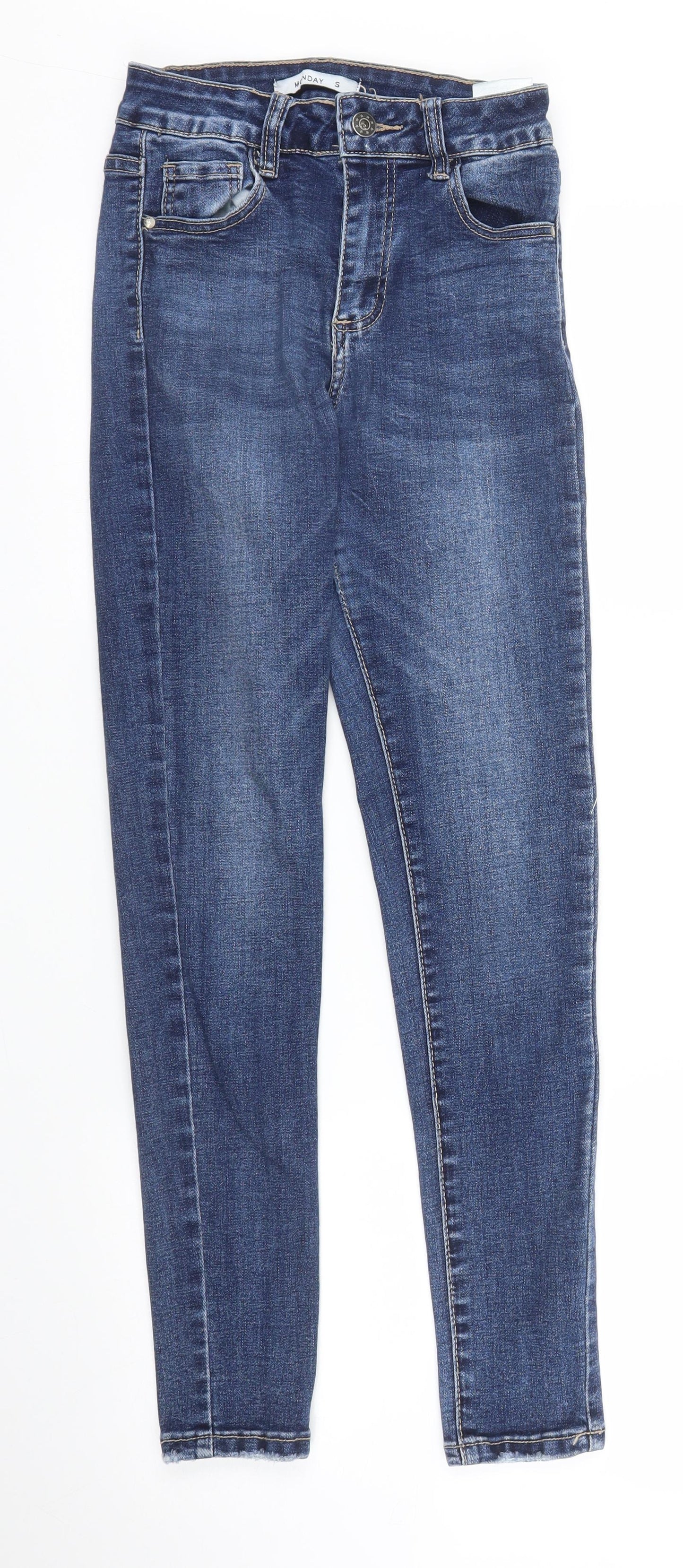 Womens UK Size S Monday Regular Fit Skinny Blue Jeans