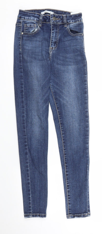 Womens UK Size S Monday Regular Fit Skinny Blue Jeans