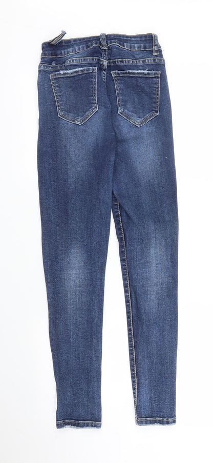Womens UK Size S Monday Regular Fit Skinny Blue Jeans