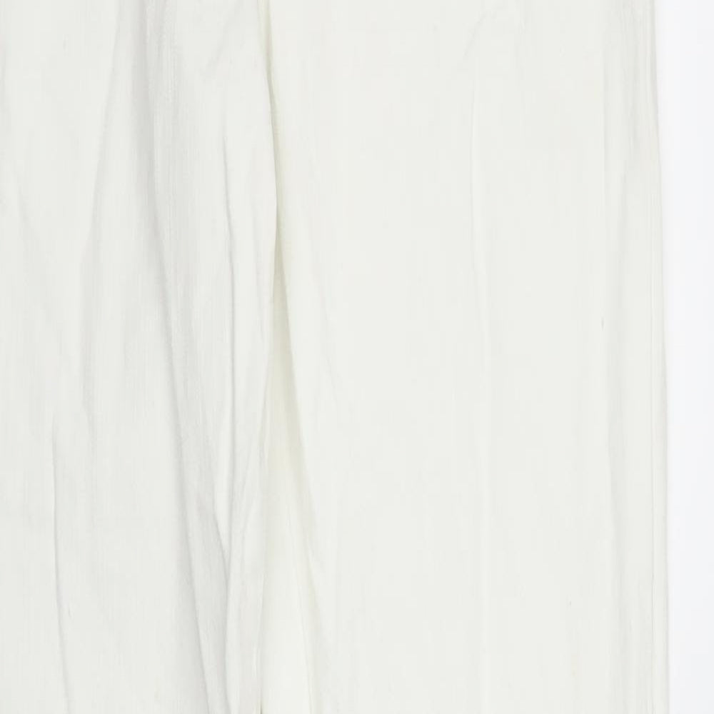 Womens UK Size 8 Preworn Regular Fit Straight White Jeans