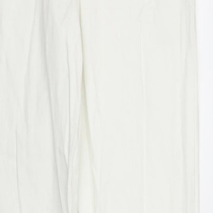 Womens UK Size 8 Preworn Regular Fit Straight White Jeans