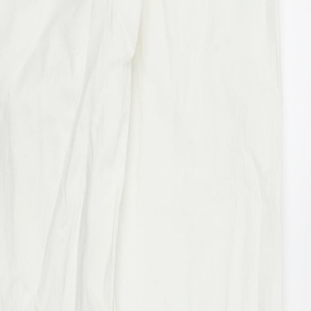 Womens UK Size 8 Preworn Regular Fit Straight White Jeans
