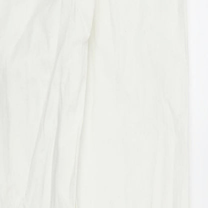 Womens UK Size 8 Preworn Regular Fit Straight White Jeans