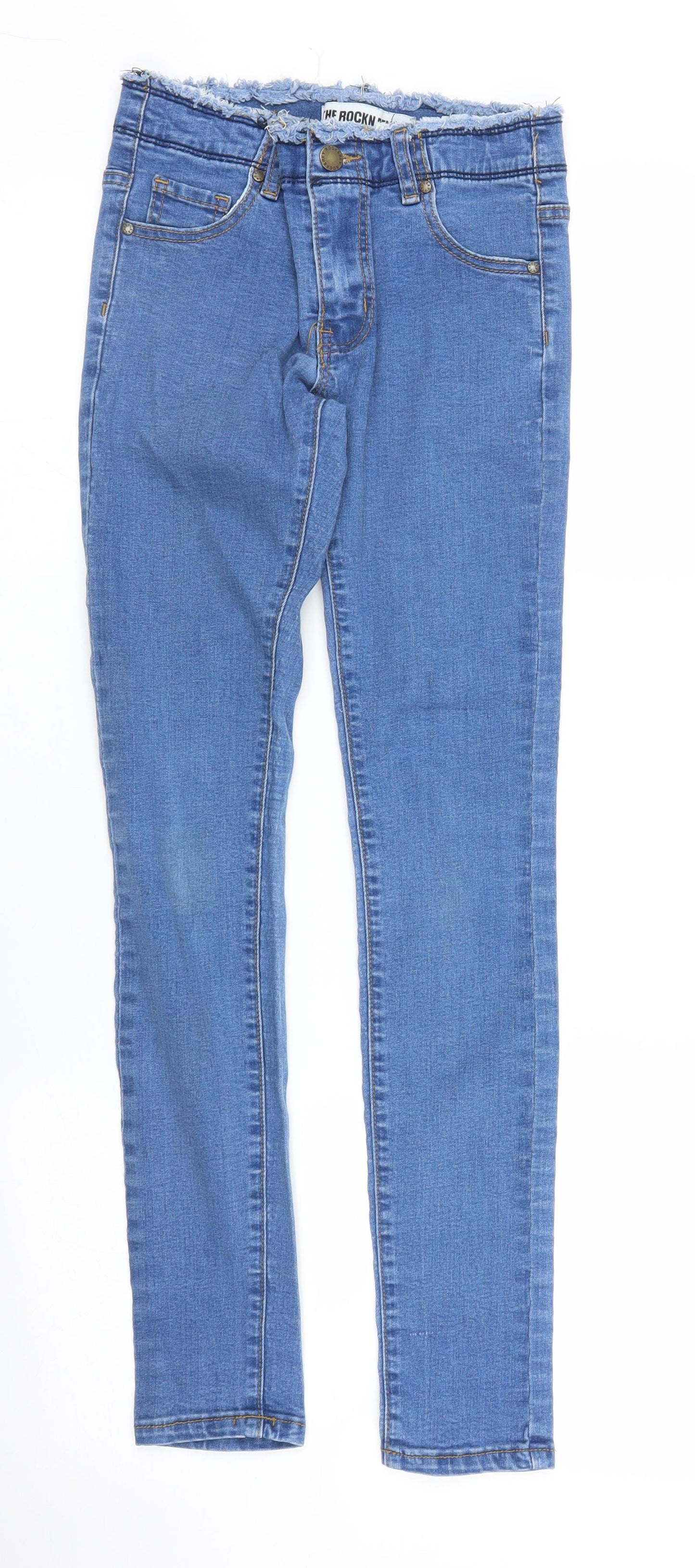 Womens UK Size 6 The Rockn Rev Regular Fit Skinny Blue Jeans