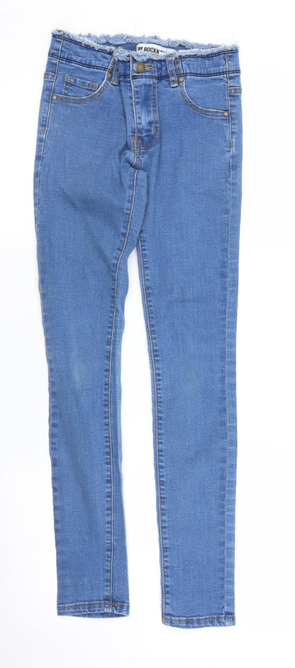 Womens UK Size 6 The Rockn Rev Regular Fit Skinny Blue Jeans