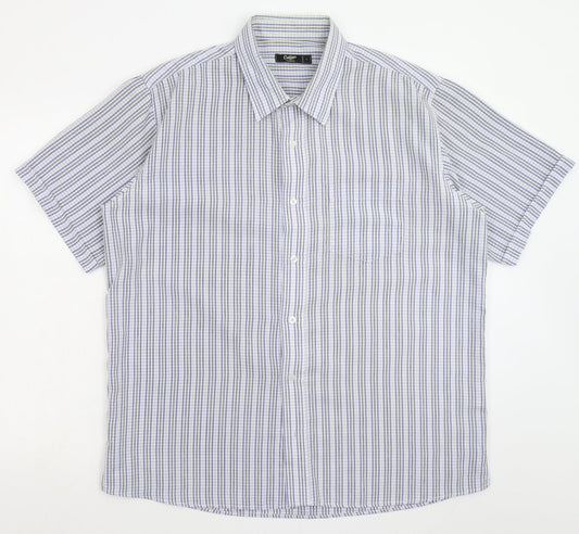 Mens UK Size L Cotton Traders White  Button-Up Short Sleeve Casual Shirt