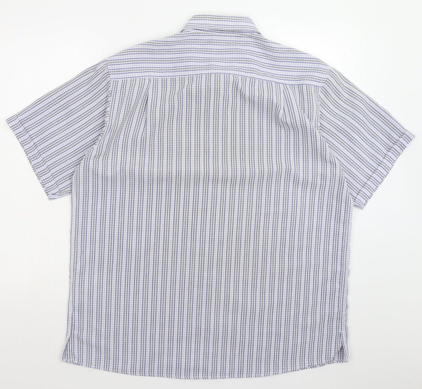 Mens UK Size L Cotton Traders White  Button-Up Short Sleeve Casual Shirt