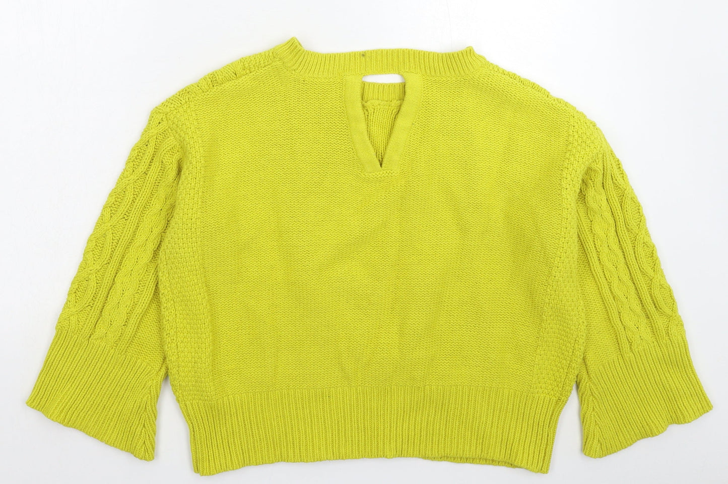TU Womens Yellow  Knit Pullover Jumper Size 14