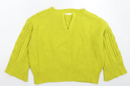 TU Womens Yellow  Knit Pullover Jumper Size 14