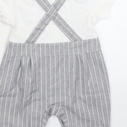 Nyan Cat Baby Grey Striped  Babygrow One-Piece Size 18-24 Months