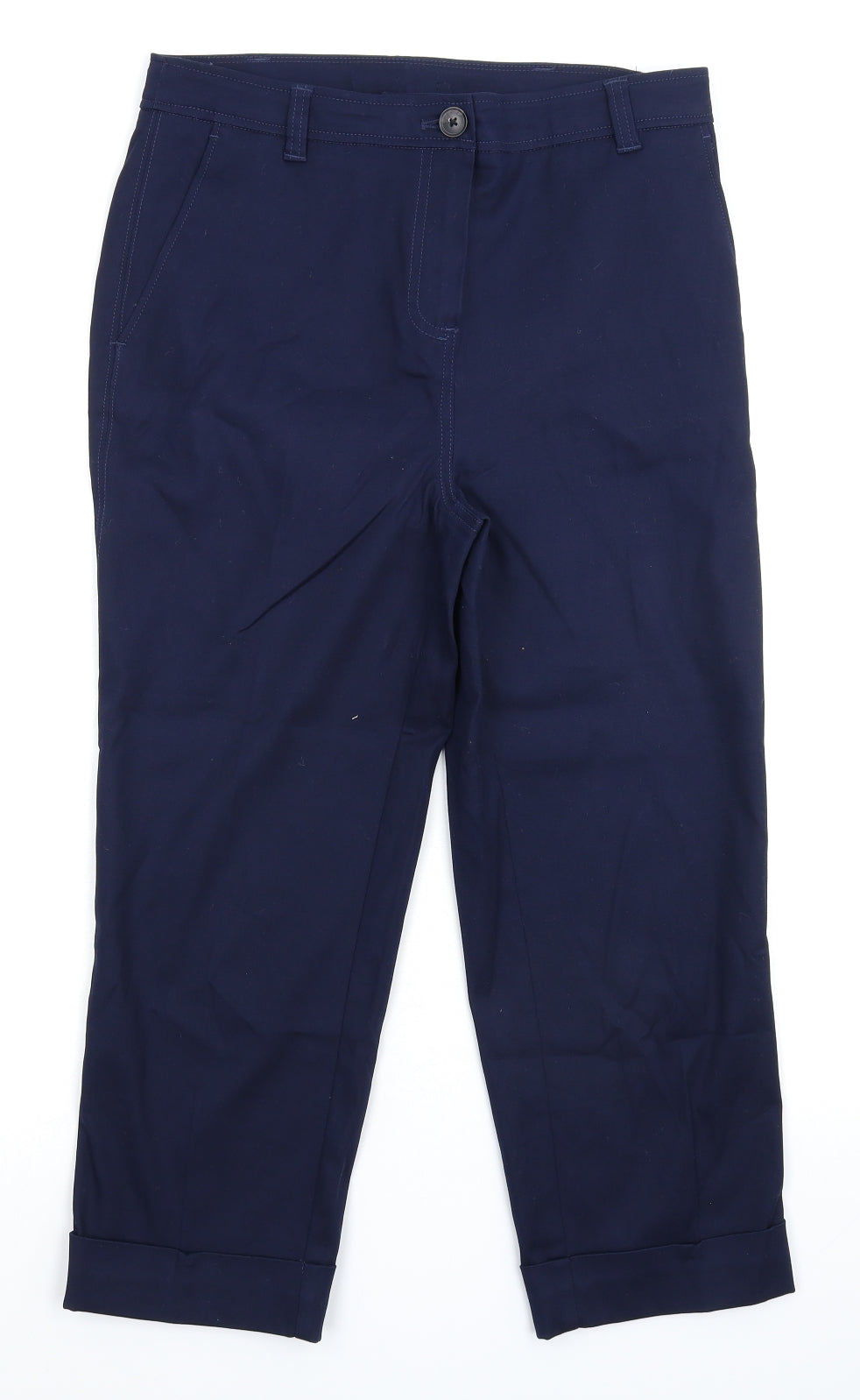 Womens UK Size 30 in Preworn Regular Fit Cropped Blue Trousers
