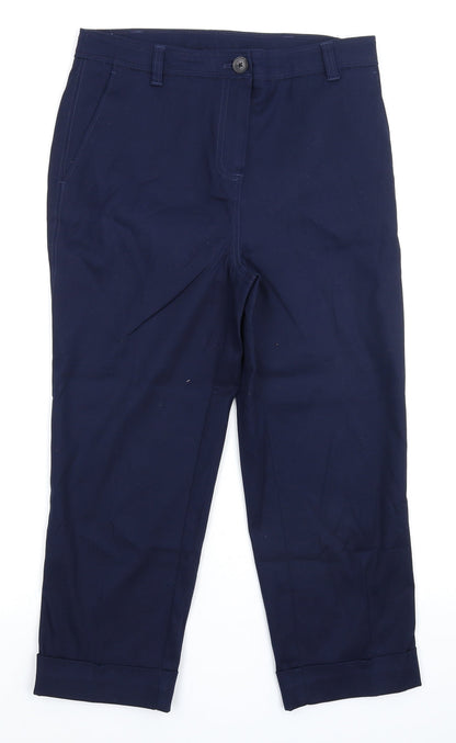 Womens UK Size 30 in Preworn Regular Fit Cropped Blue Trousers
