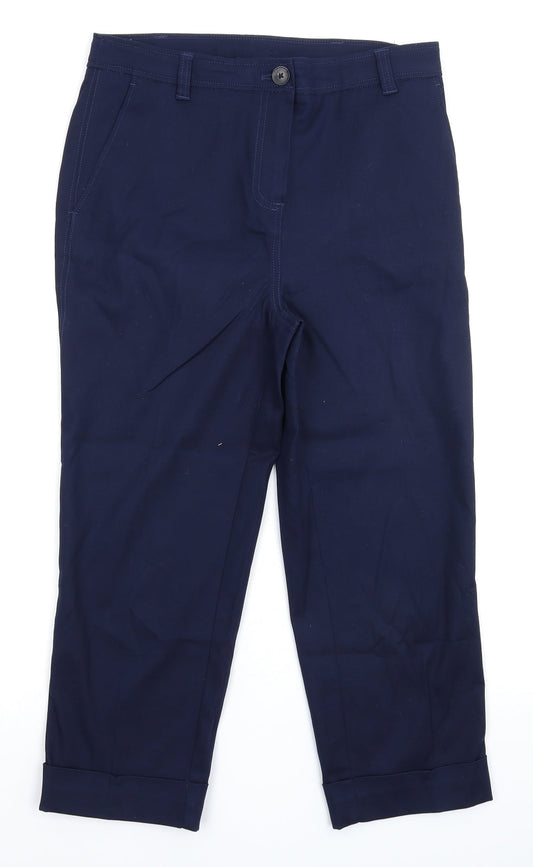 Womens UK Size 30 in Preworn Regular Fit Cropped Blue Trousers