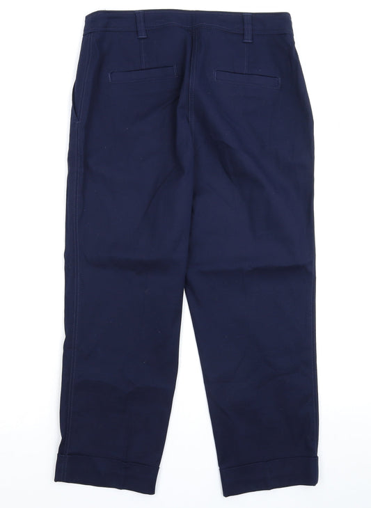 Womens UK Size 30 in Preworn Regular Fit Cropped Blue Trousers