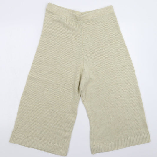 Womens UK Size 14 Preworn Regular Fit Cropped White Trousers