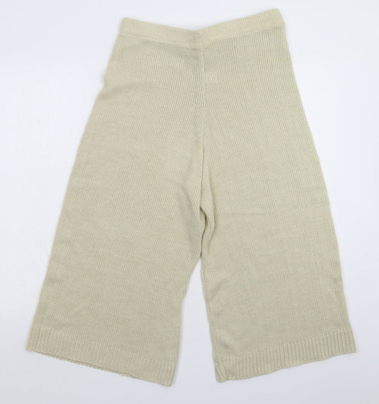 Womens UK Size 14 Preworn Regular Fit Cropped White Trousers