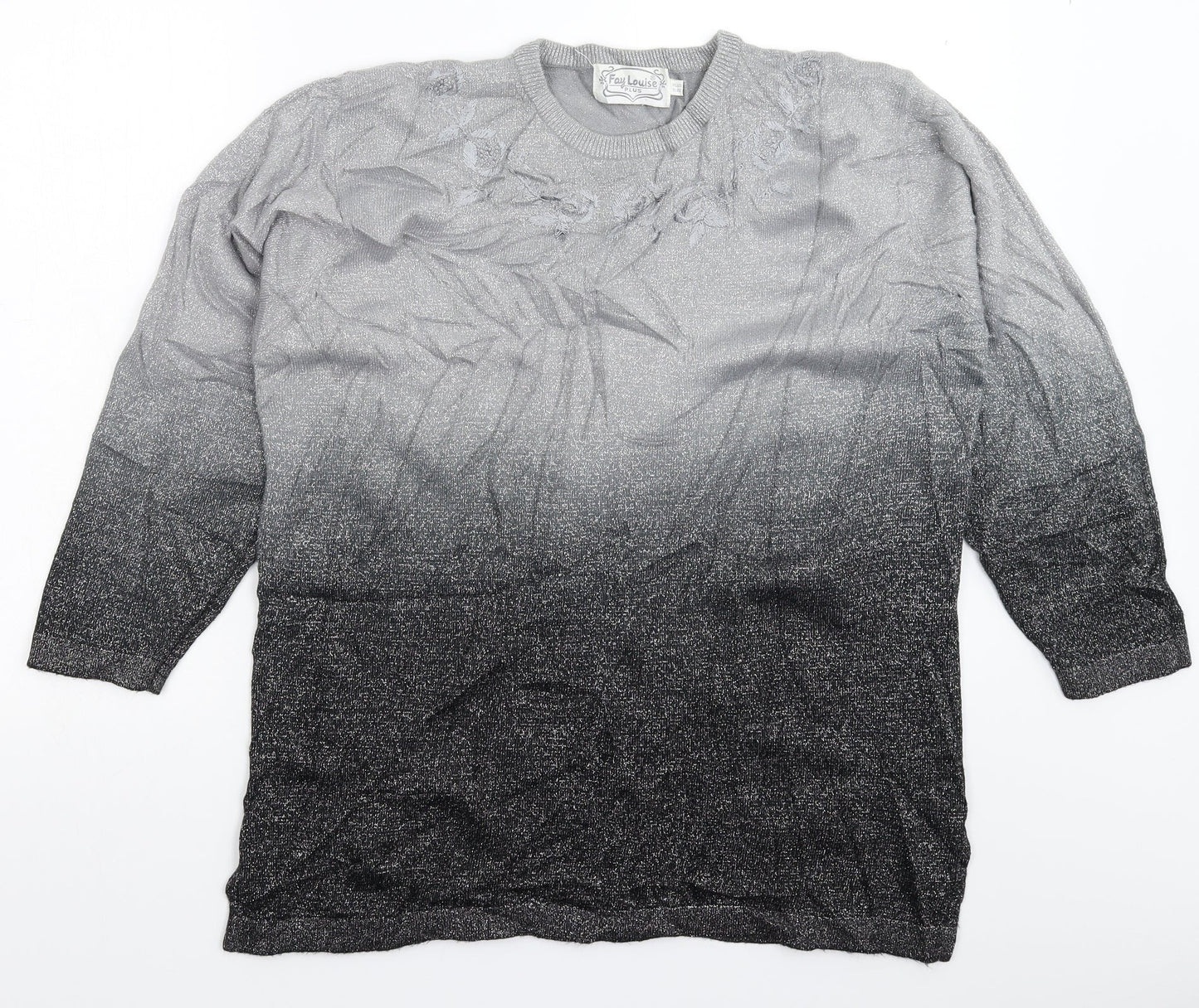 Womens UK Size One Size Fay Louise Grey Pullover Jumper