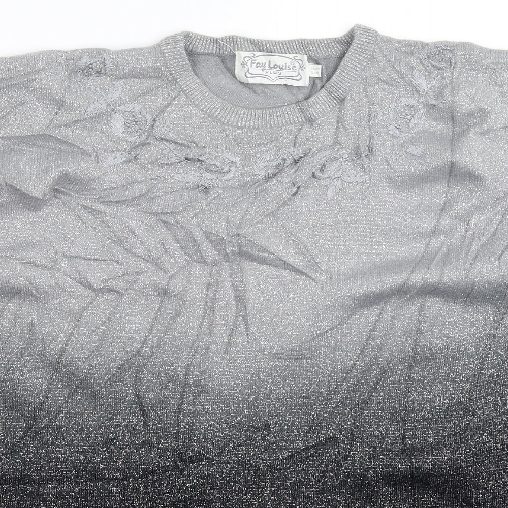 Womens UK Size One Size Fay Louise Grey Pullover Jumper