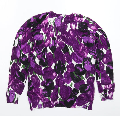 Autonomy Womens Multicoloured Floral Knit Pullover Jumper Size S